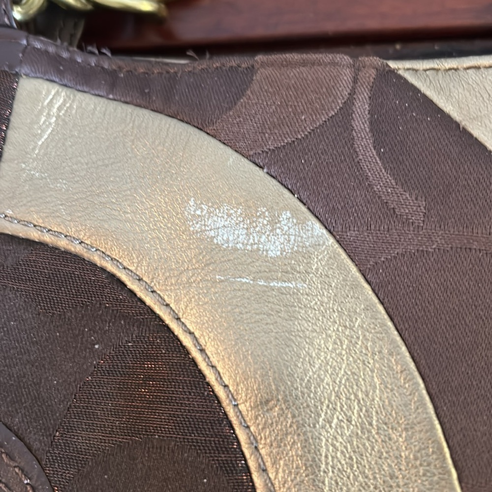 Coach Brown and Gold Patchwork Handbag. Great Price - Picture 9 of 10